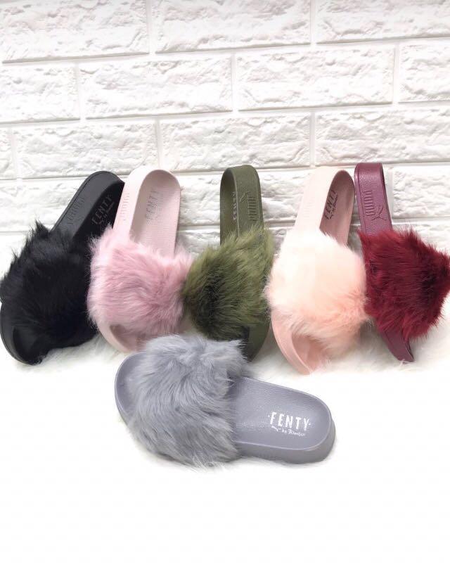 fenty fluffy slippers